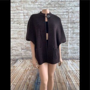 NWOT Coldwater Creek Brown Open Front Cape SZ LRG